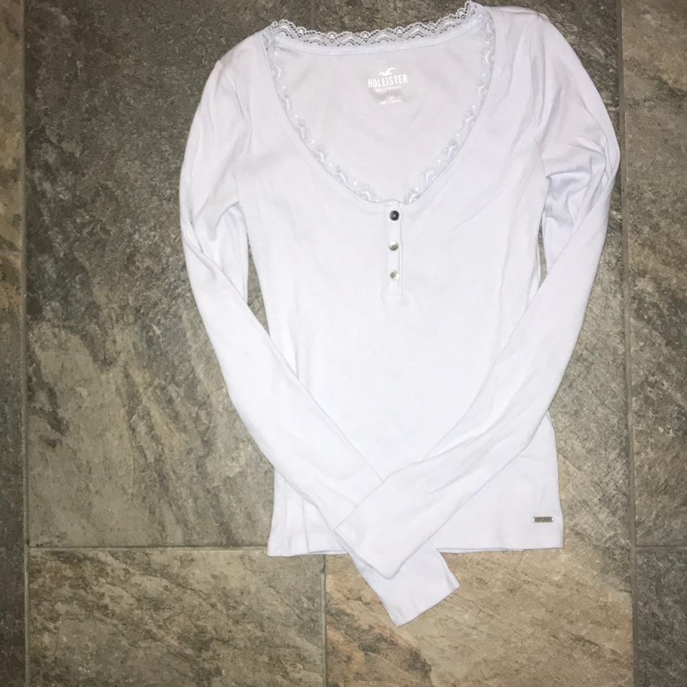 Hollister lace trimmed henley long sleeve